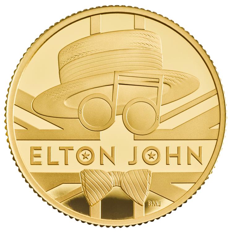 Erindringsmønterne er lavet af Royal Mint, der har monopol på at lave mønter i Storbritannien.  Foto: The Royal Mint / Elton John/Ritzau Scanpix