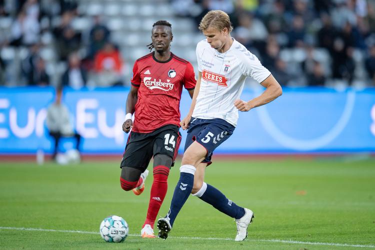 Frederik Tingager bliver kaldt en af Superligaens bedste spillere efter corona-pausen af træner David Nielsen. Foto: Bo Amstrup/Ritzau Scanpix
