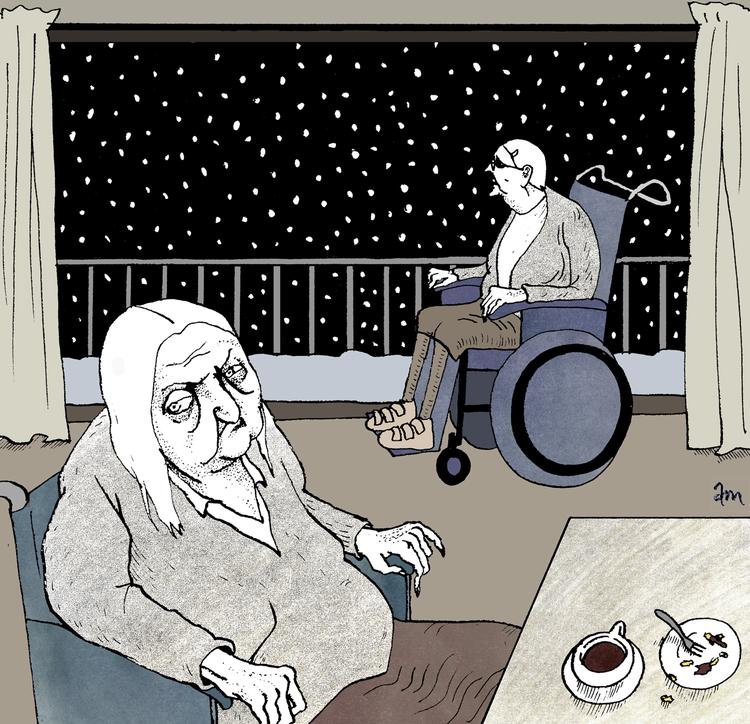 Ifølge beregninger fra FOA vil de danske kommuner tilsammen skulle tiltrække over 40.000 nye SOSU-ansatte de næste 10 år, hvis velfærden skal fastholdes. Foto: Anne-marie Steen Petersen/Politiken-Tegning