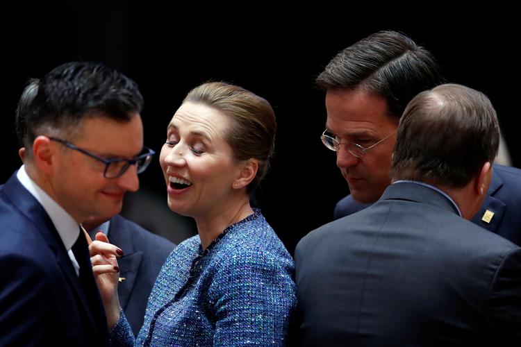 Mette Frederiksen fotograferet ved EU-topmødet i Bruxelles i februar, hvor der også blev disuteret budget.  Foto: Christian Hartmann/Ritzau Scanpix