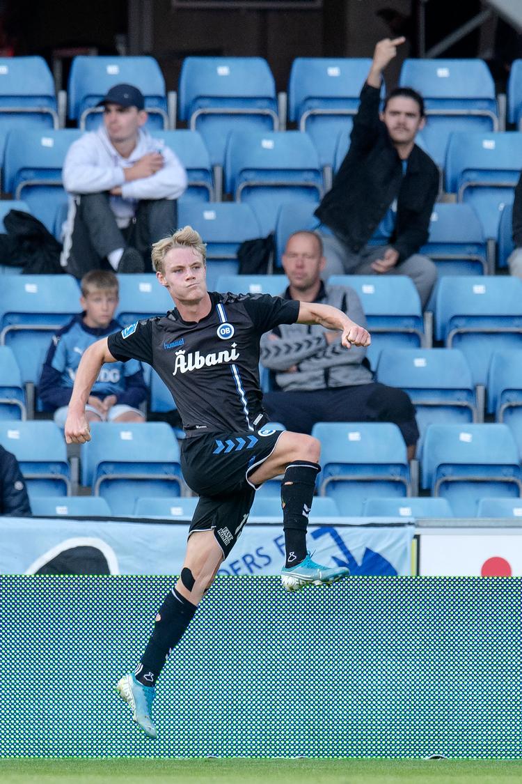OB's Max Fenger scorede først i Randers.  Foto: Bo Amstrup/Ritzau Scanpix