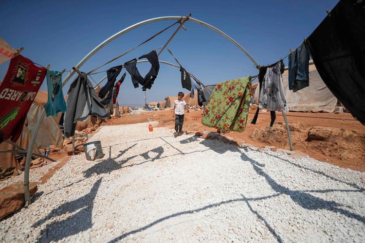 Idlib - syrisk dreng i lejr for interne fordrevne. Mindst 1,3 millioner syrere er afhængige af nødhjælp i området.
 Foto: Omar Haj Kadour/Ritzau Scanpix