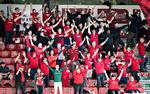 Et enkelt år i næstbedste række blev det til, før fans af Vejle kunne juble over tilbagevenden til Superligaen. Foto: Henning Bagger/Ritzau Scanpix