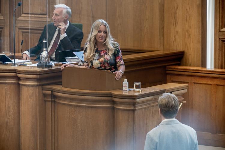 Pernille Vermund (NB) og Morten Messerschmidt (DF) fotograferet under en debat i Folketinget i sidste måned.  Foto: Aleksander Klug/Aleksander Klug