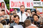 Andrzej Duda sikrede sig fem år mere på posten som Polens præsident med en særdeles snæver valgsejr over modkandidaten, Rafal Trzaskowski, fra partiet Borgerplatformen. Foto: Agencja Gazeta/Ritzau Scanpix