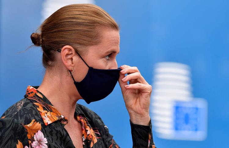 Mette Frederiksen under EU-topmødet i går. Foto: Pool/Ritzau Scanpix