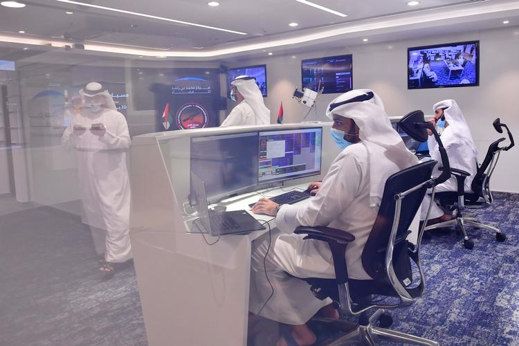 Mars-missionen bliver fulgt fra kontrolcentret i Dubai. Foto: Giuseppe Cacace/Ritzau Scanpix