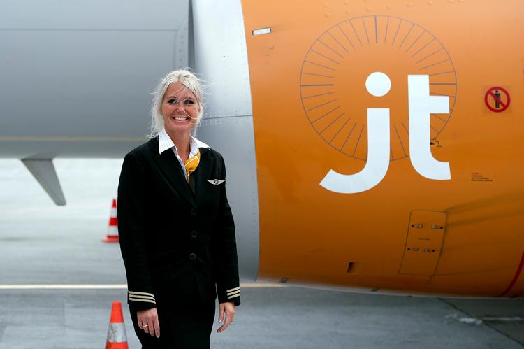Kabinechef Charlotte Friis Fischer i Billund i 2011, da Jet Time stadig blev skrevet i to ord. Når selskabet genopstår bliver det i ét ord Jettime. Foto: Carsten Andreasen/POLFOTO
