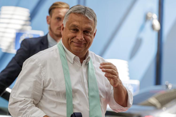 For Ungarns ministerpræsident, Viktor Orbán, er EU-budgetaftalen en succes, fordi den ifølge hans opfattelse ikke indeholder betingelse om overholdelse af EU's retsstatsprincipper. Foto: Stephanie Lecocq/Ritzau Scanpix