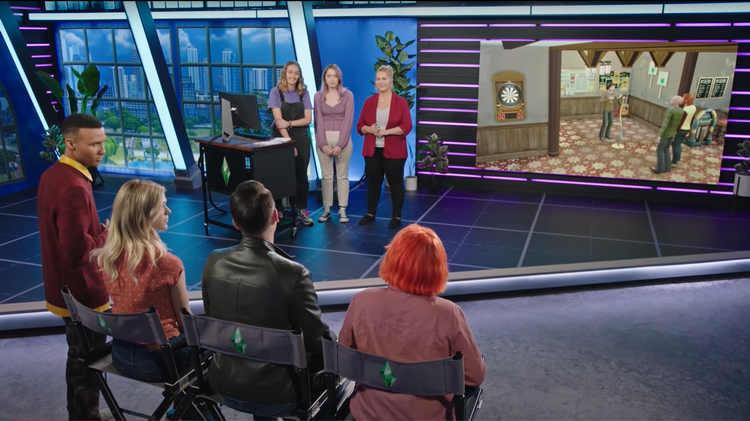 Realityshow om computerspillet 'The Sims 4' falder fuldkommen til jorden, og det lykkes ikke at gøre det tydeligt, hvilke meritter dommerne bedømmer deltagernes projekter udfra. Foto:  