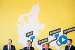 Planerne for den danske Tour-start blev præsenteret på et pressemøde i 21. februar 2019 med deltagelse af Tour de France direktør Christian Prudhomme, Københavns overborgmester Frank Jensen , daværende statsminister Lars Løkke Rasmussen (V) og erhvervsminister Rasmus Jarlov (K) Foto: Mads Claus Rasmussen/Ritzau Scanpix