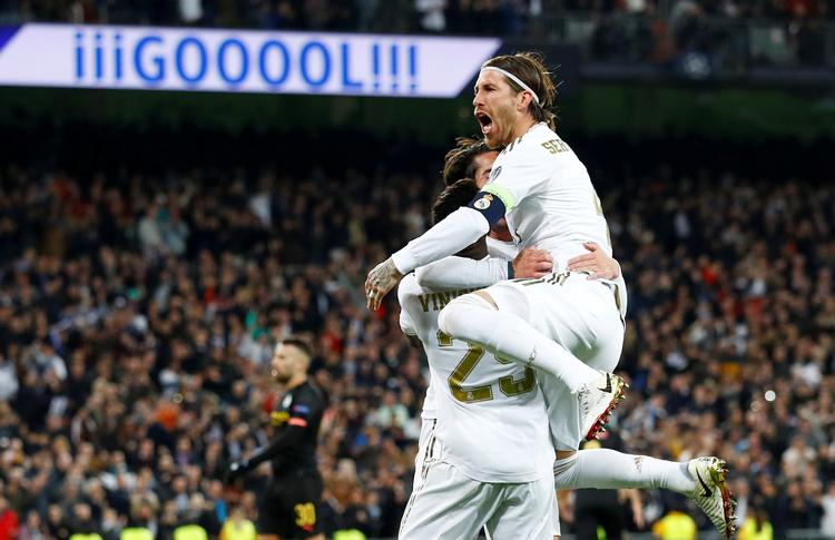 Real Madrid kom foran i den første 1/8-finale mod Manchester City, der via en stærkt spillende Kevin De Bruyne kom stærkt igen og vandt 2-1.  Foto: Juan Medina/Ritzau Scanpix