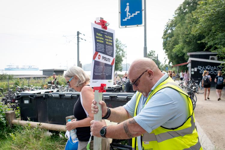 Politiet har oprettet såkaldte hotspots på strandene Den Permanente og Bellevue samt ved 'Den spanske trappe' på Immervad i Aarhus.   Foto: Bo Amstrup/Ritzau Scanpix