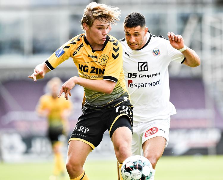Jeppe Kjær nåede at score en enkelt gang i de 9 kampe, han nåede i Superligaen.  Foto: Ernst van Norde/Ritzau Scanpix