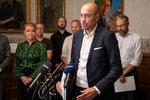 Sundhedsminister Magnus Heunicke præsenterede sammen med lederne af Folketingets partier planerne for næste fase af genåbningen fredag. Foto: Thomas Sjørup/Ritzau Scanpix
