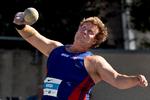 DM i atletik blev afholdt over weekenden på Østerbro stadion. Kuglestøder Kristoffer Thomsen var hjemvendt fra USA grundet coronavirus og stødte sig til en sikker guldmedalje i disciplinen. Foto: Jacob Ehrbahn/POLFOTO