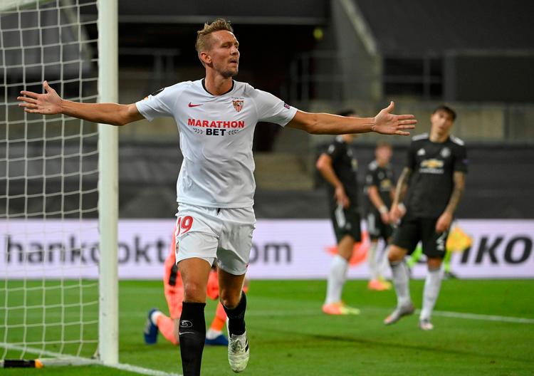 I sin første sæson i Sevilla har den tidligere PSV Eindhoven-spiller Luuk De Jong scoret blot 8 mål i 45 kampe., men det sidste  Foto: Ina Fassbender/Ritzau Scanpix