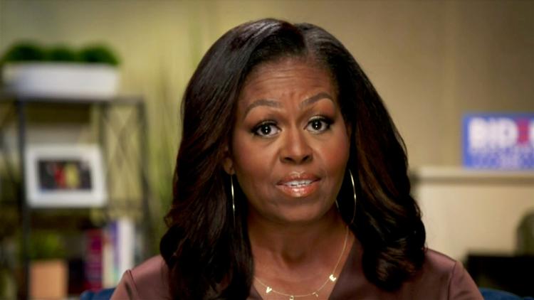 Tidligere førstedame, Michelle Obama, talte på partikonvente i en støttetale til Joe Biden. Koncentet blev afholdt virtuelt på grund af coronavirus.    Foto: Pool/Ritzau Scanpix