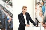 For første gang taler statsminister Mette Frederiksen (S) om det konkrete forslag om ret til tidlig pension, som hun skitserede for halvandet år siden. Foto: Henning Bagger/Ritzau Scanpix