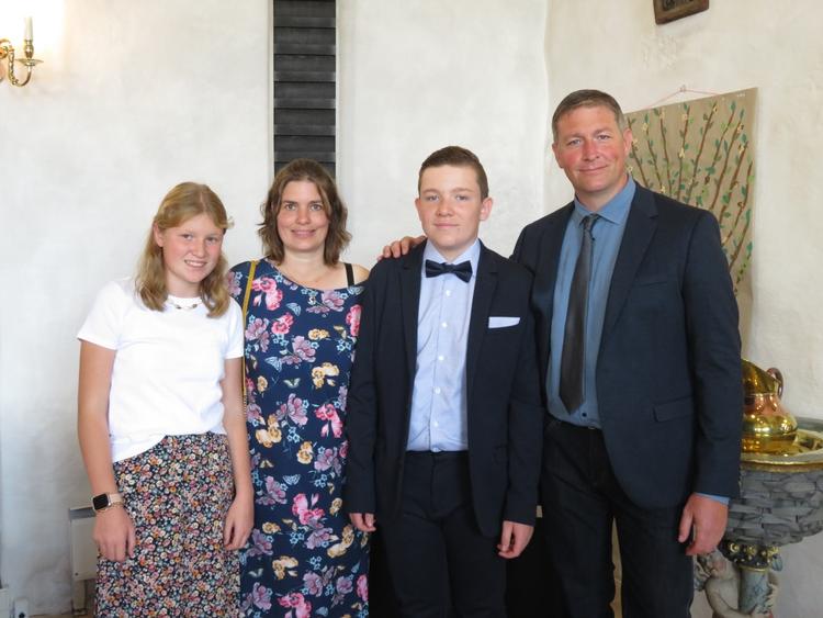 Majbritt Madsen gjorde sig mange tanker om corona, da familien skulle holde konfirmation i sidste weekend. Privatfoto 