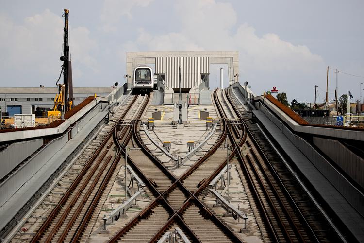 Lige nu slutter metroens M4-linje i Københavns Nordhavn. I et af forslagene om at få metro til den kommende ø Lynetteholm skal M4 forlænges.  Foto: Peter Hove Olesen/POLFOTO