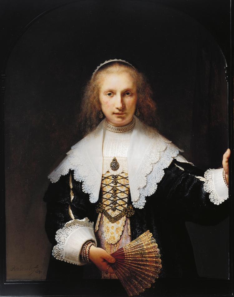 Agatha Bas var gift med en uldkøbmand i Amsterdam og boede på samme gade som Rembrandt, da maleriet blev til i 1641.   Foto: Royal Collection Trust