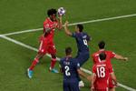  Kingsley Coman kom først på bolden, mens PSG-tyskeren  Thilo Kehrer ser til.  Foto: Pool/Ritzau Scanpix