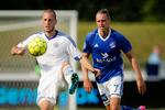 For tre år siden tabte Slovan Bratislava (i hvidt) til Lyngby i Europa League-kvalifikationen, men sidste år nåede slovakkerne gruppespillet. I år tabte de slovakiske mestre til coronavirus. Foto: Jens Dresling/POLFOTO