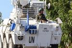 Unifil-styrker ved landsbyen Mais al-Jabal tæt på Sydlibanons grænse til Israel.  Foto: Mahmoud Zayyat/Ritzau Scanpix