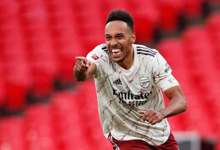 Pierre-Emerick Aubameyang scorede igen to gange for Arsenal, da klubben lørdag aften vandt Community Shield-kampen mod Liverpool. Foto: Andrew Couldridge/Ritzau Scanpix