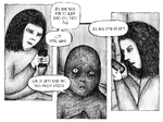 Depressionen er flyttet ind som den eneste reelle samtalepartner. En roomie hovedpersonen må holde ud til den med tiden flytter ud igen.  Illustration fra spillet 