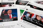 Facebook og Twitter siger, at de er blevet advaret om, at en russisk organisation laver falske brugerkonti og en falsk internetside for at påvirke det amerikanske præsidentvalg. Her er det billeder af nogle falske sider fra det seneste valg i 2016.
 Foto: Jon Elswick/Ritzau Scanpix