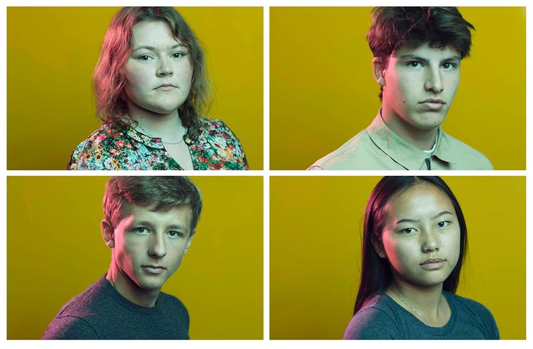 Øverst fra venstre ses Christine Bundgaard Knudsen og Nicklas Håkansson. Nederst fra venstre er det Emil Steenberg og Maya Lauritsen.
 