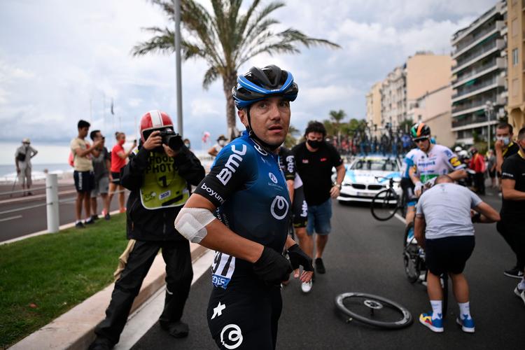 Domenico Pozzovivo kom galt af sted allerede på 1. etape, og nu er hans Tour de France forbi.
 Foto: Marco Bertorello/Ritzau Scanpix