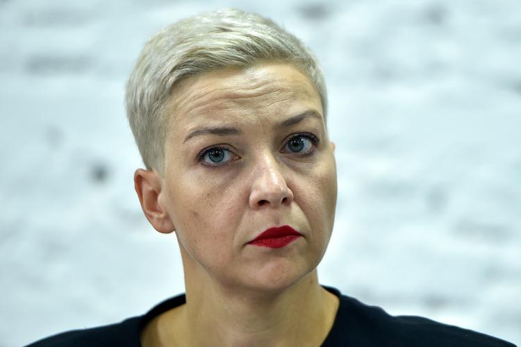 Maria Kolesnikova blev trukket ind i en varebil og forsvandt. Nu er hun angiveligt dukket op ved grænsen til Ukraine. Foto: Sergei Gapon/Ritzau Scanpix
