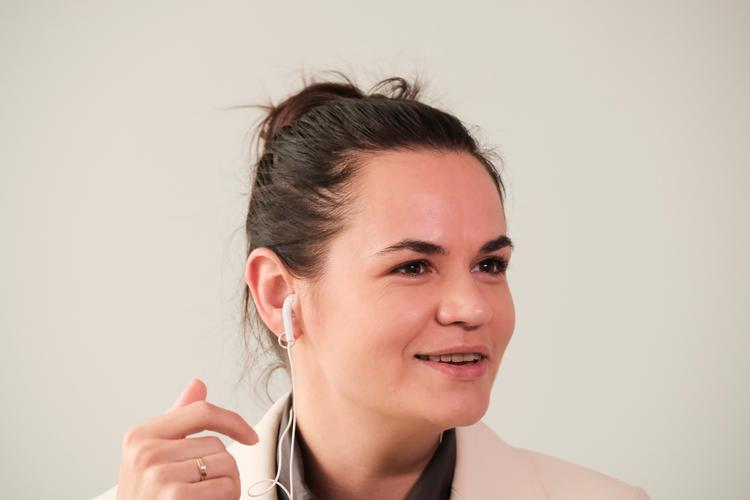 Lukasjenko har ingen legitimitet som præsident  Hviderusland, mener  Svetlana Tikhanovskaja. Foto: Ints Kalnins/Ritzau Scanpix
