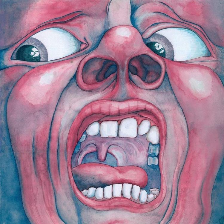 Er dette måske den moderne bilkøber, der overvejer sit køb og dets miljømæssige konsekvenser nøje?  Cover 'In the Court of the Crimson King'