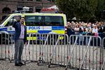 Jimmie Åkesson, formand for partiet Sverigedemokraterna, luftede lørdag en drøm om at blive justitsminister i en kommende regering. Men den tanke blev hurtigt skud ned af Moderaternas leder. Her er Åkesson til et politisk træf i Malmø. Foto: Martin Lehmann/POLFOTO
