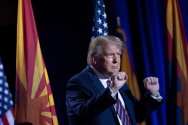 Trump har satset på at bekæmpe vold i amerikanske storbyer som sit hovedtema. Nu skal økonomien igen i fokus. Foto: Brendan Smialowski/Ritzau Scanpix