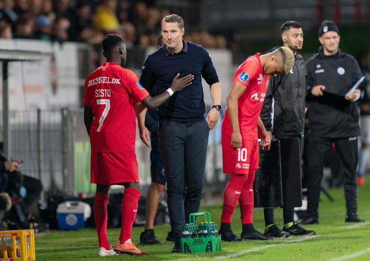 Træner Brian Priske ser gerne, at Pione Sisto eller Junior  

Brumado sparker FC Midtjylland videre, når schweiziske Young Boys venter i aften.  Foto: Claus Fisker/Ritzau Scanpix