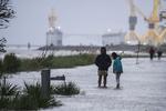 Sådan så der ud i går i Pascagoula i staten Mississippi. Foto: Chandan Khanna/Ritzau Scanpix