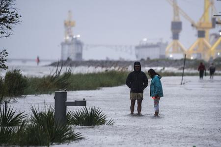 Sådan så der ud i går i Pascagoula i staten Mississippi. Foto: Chandan Khanna/Ritzau Scanpix