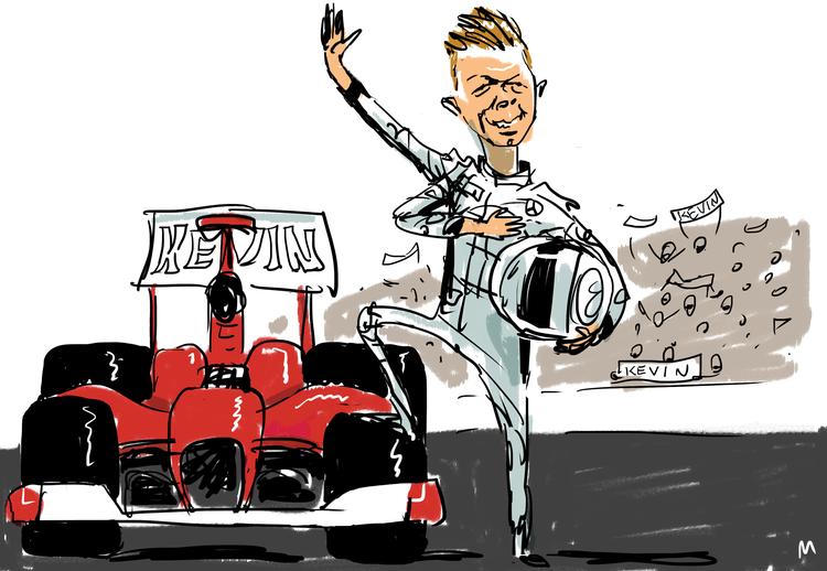 Kunne det ikke være spændende at se, hvad danske Kevin Kubik kan udrette i en Mercedes-racer?  Foto: Mette Dreyer/Politiken-Tegning