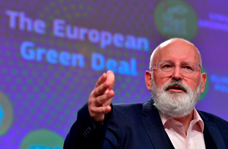Frans Timmermans fremlægger EU's nye klimaplan. Foto: John Thys/Ritzau Scanpix