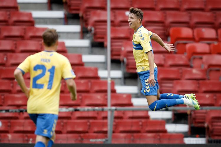 I søndags udlignede Jesper Lindstrøm til 1-1, da Brøndby besejrede FCK i Parken.   Foto: Jens Dresling/POLFOTO