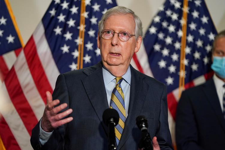  Flertalslederen i det amerikanske senat, den republikanske Mitch McConnell, slår fast, at USA vil opleve en 'ordentlig magtoverdragelse' efter præsidentvalget til november. Foto: Joshua Roberts/Ritzau Scanpix