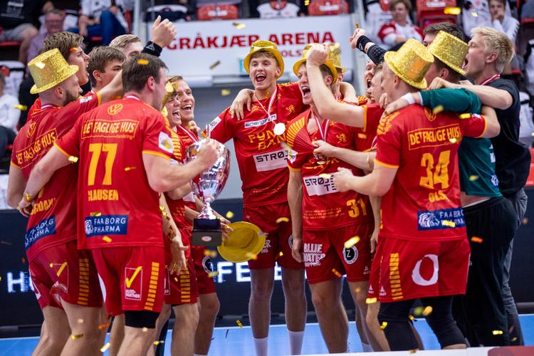 For første gang siden DM-guldet i 2007 vandt GOG en titel, da det i Holstebro blev sejr i mændenes pokalfinale, der var et brag af en håndboldkamp. Foto: Mikkel Berg Pedersen/Ritzau Scanpix