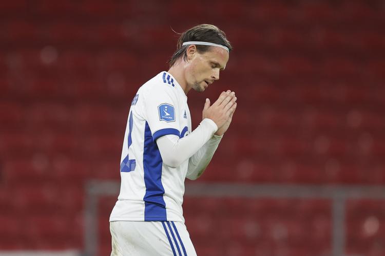 Rijekas sejrsmål tilskrives Peter Ankersen, der blev ramt af bolden, efter den havde ramt overliggeren. Foto: Jens Dresling/POLFOTO