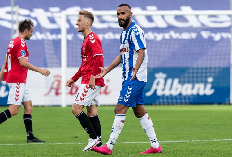 OB-angriberen Issam Jebali havde indtil søndag gjort det godt for sin klub, men mod Vejle endte hans indsats med et rødt kort.  Foto: Claus Fisker/Ritzau Scanpix