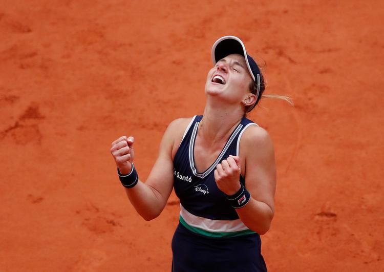 Den 23-årige argentiner Nadia Podoroska har med en udtalelse om, at hun ikke ønsker at vågne, understreget, at flere spillere har haft helt uventede drømmeresultater under French Open.    Foto: Gonzalo Fuentes/Ritzau Scanpix